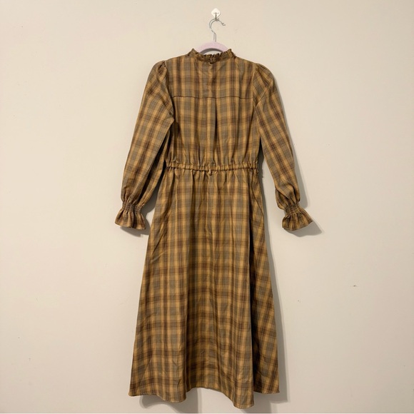 Axes Femme Brown and Orange Plaid Maxi Dress - Picture 2 of 4